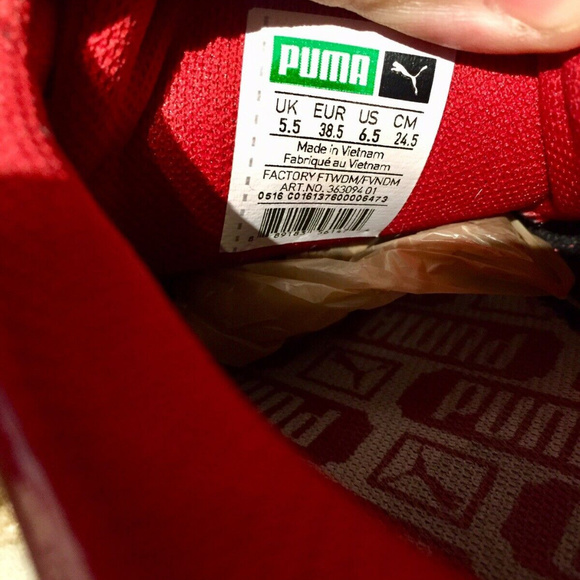 Puma Kids Patent Leather Lace Up Sneakers Sz 6.5Y - Picture 5 of 8